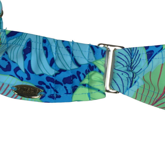 NEW Sunsets Bikini Womens Size 32G Taylor Bralette Wild Palms Blue Underwire NWT - Picture 5 of 8